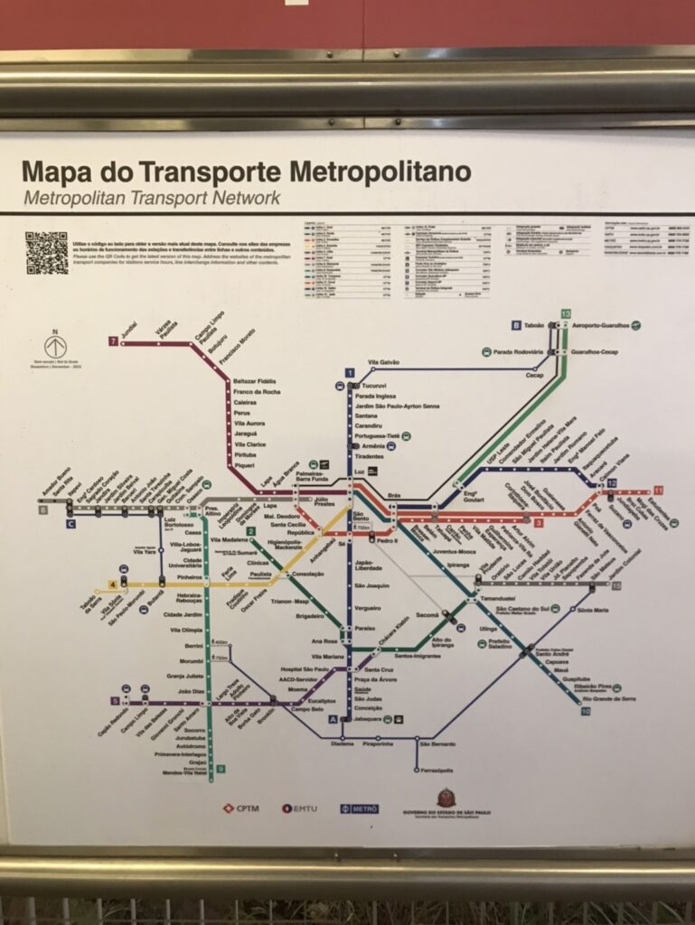 サンパウロCPTMの路線図を確認
